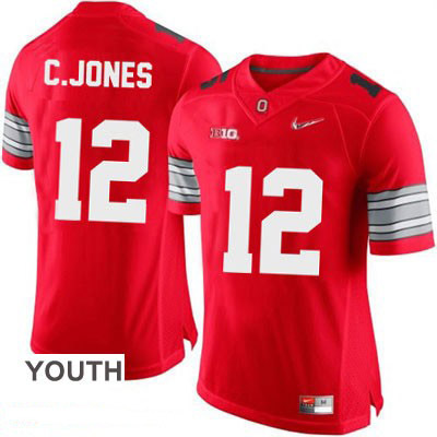 Ohio State Buckeyes Youth Cardale Jones #12 Red Authentic Nike Diamond Quest Playoff College NCAA Stitched Football Jersey YM19W58CX